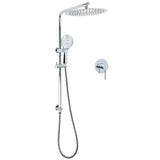 Shower Heads & Screens: WELS Round Shower Head Handheld Sliding Rail Arm Chrome 12" Rainfall 2in1 Mixer Set