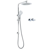 Shower Heads & Screens: WELS Chrome 9" Plastic Rain Shower Head 3 Modes Handheld Rose Slide Rail Twin Taps