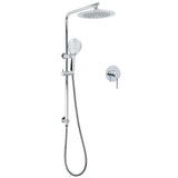 Shower Heads & Screens: Chrome 9" Plastic Rain Shower Head 3 Modes Handheld Rose Slide Rail Diverter Mixer Set