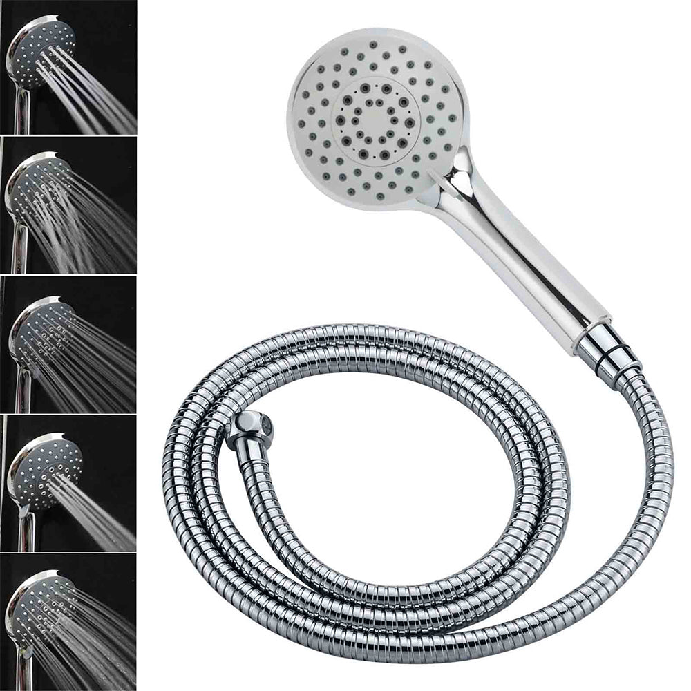 WELS Chrome Dual 10" Slim Rain Shower 5 Modes Handset Turning Mixer Valve Sliding Rail