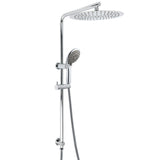 Shower Heads & Screens: Chrome Dual Shower 12" Slim Rain Head 5 Modes Handheld Sliding Rail Inbuilt Diverter