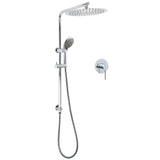 Shower Heads & Screens: Chrome Dual Shower 12" Slim Rain Head 5 Modes Handheld Sliding Rail Inbuilt Diverter + Single Mixer