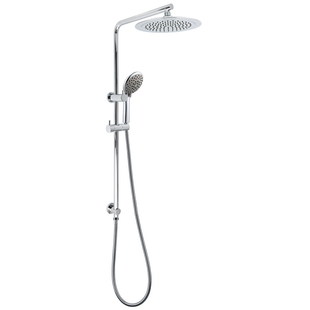 Shower Heads & Screens: WELS Chrome Round 9" Rain Shower Head 5 Modes Massage Handheld Sliding Rail Set