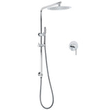Shower Heads & Screens: WELS 2 In 1 Shower Head Set Sliding Rail 3 Mode Handheld Arm 10" Round Chrome Mixer