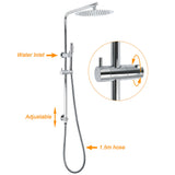 Shower Heads & Screens: WELS 2 In 1 Shower Head Set Sliding Rail 3 Mode Handheld Arm 10" Round Chrome Mixer