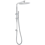 Shower Heads & Screens: 12" Rainfall + Brass Handheld Twin Shower Heads Rail Diverter Arm Round Set