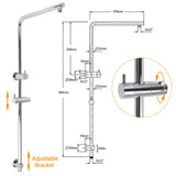 Shower Heads & Screens: 12" Rainfall + Brass Handheld Twin Shower Heads Rail Diverter Arm Round Set