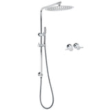 Shower Heads & Screens: WELS 12" Rainfall + Brass Handheld Twin Shower Heads Rail Diverter Arm Round Taps Set