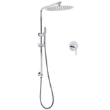 Shower Heads & Screens: WELS 12" Rainfall + Brass Handheld Twin Shower Heads Rail Diverter Arm Round Mixer Set