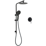 Shower Heads & Screens: WELS Matt Black Round 2in1 8" Shower Head Sliding Rail Arm 3 Modes Handheld Mixer Set