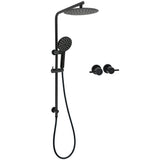 Shower Heads & Screens: WELS Matt Black 10" Shower Rain Head Handheld Silde Wall Arm Rail Dual Set Twin Taps