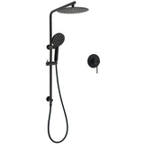 Shower Heads & Screens: WELS Matt Black 10" Shower Rain Head Handheld Silde Wall Arm Rail Dual Set Mixer