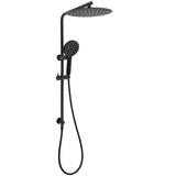 Shower Heads & Screens: Matt Black Dual Shower 12" Large Shower Rain Head + Handheld Silde Wall Rail Set