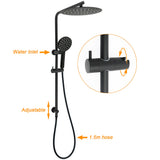 Shower Heads & Screens: Matt Black Dual Shower 12" Large Shower Rain Head + Handheld Silde Wall Rail Set
