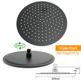 Shower Heads & Screens: Matt Black Dual Shower 12" Large Shower Rain Head + Handheld Silde Wall Rail Set