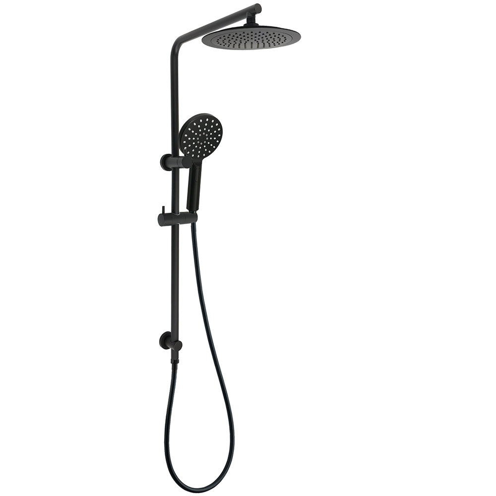 Matt Black 2in1 Round 9" Rainfall Shower Head & 3 Modes Handheld Silde Rail Set