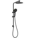 Shower Heads & Screens: Matt Black 2in1 Round 9" Rainfall Shower Head & 3 Modes Handheld Silde Rail Set