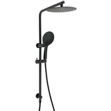 Shower Heads & Screens: Matt Black Twin Shower Head 3 Modes Handheld 2in1 Wall Rail Arm Round 10 Inch