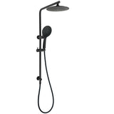 Shower Heads & Screens: Matt Black Round 9" Rainfall Head Handheld Sliding Rail Wall Arm Dual Shower Set