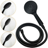 Shower Heads & Screens: Matt Black Round 9" Rainfall Head Handheld Sliding Rail Wall Arm Dual Shower Taps Set