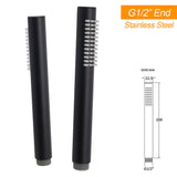 Shower Heads & Screens: Matt Black Round 8" Rain Shower Head 3 Mode Handheld 2 in 1 Wall Arm Set