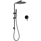 Shower Heads & Screens: Matt Black Round 300mm Rain Shower Head Brass Handheld Riser Rail Set Diverter Mixer