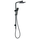 Shower Heads & Screens: WELS Matt Black 8" Rainfall Shower Head 3 Modes Handheld Wall Rail Arm 2in1 Set