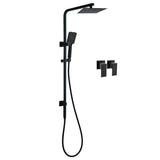 Shower Heads & Screens: WELS Matt Black 8" Rainfall Shower Head 3 Modes Handheld Wall Rail Arm 2in1 Taps Set