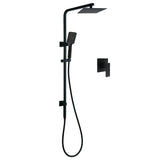 Shower Heads & Screens: WELS Matt Black 8" Rainfall Shower Head 3 Modes Handheld Wall Rail Arm 2in1 Mixer Set