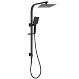 Shower Heads & Screens: Matt Black Square 2in1 Shower Set 8" Rain Head 3 Modes Handheld Silde Rail Arm