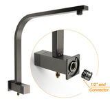 Shower Heads & Screens: WELS Gun Metal Double Square Shower Head Set 12" Rain Handheld Sliding Rail 2 Way Switch