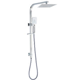 Shower Heads & Screens: WELS Twin Square Shower Set 8" Rain Shower Head 3 Function Handheld Rail Arm Combo