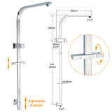 Shower Heads & Screens: WELS Chrome 8" Twin Square Shower Set Rain Head 3 Modes Handheld Sliding Rail + Taps