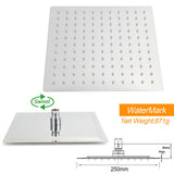 Shower Heads & Screens: WELS Chrome 8" Twin Square Shower Set Rain Head 3 Modes Handheld Sliding Rail + Taps