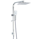 Shower Heads & Screens: WELS 2IN1 Square Shower Head Set 10" Rain Handheld Sliding Rail Arm Inbuilt Diverter