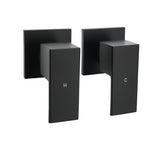 Shower Heads & Screens: Matt Black Brass 1/4 Turn Round Hot Cold Tap Wall Set For Shower Vanity Spout