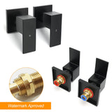 Shower Heads & Screens: Matt Black Brass 1/4 Turn Round Hot Cold Tap Wall Set For Shower Vanity Spout