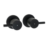 Shower Heads & Screens: Watermark Black 1/4 Turn Twin Shower Taps Hot Cold Round Set Bath Vanity Mixer