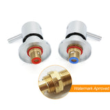 Shower Heads & Screens: Chrome Brass 1/4 Turn Round Hot Cold Tap Pair Wall Set For Bathroom Shower Vanity Spout