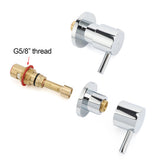 Shower Heads & Screens: Chrome Brass 1/4 Turn Round Hot Cold Tap Pair Wall Set For Bathroom Shower Vanity Spout