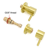 Shower Heads & Screens: Brushed Gold Brass 1/4 Turn Round Hot Cold Tap Wall Set For Shower Vanity Spout