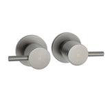 Shower Heads & Screens: Gun Metal Grey Brass 1/4 Turn Round Hot Cold Tap Wall Set For Shower Vanity Spout