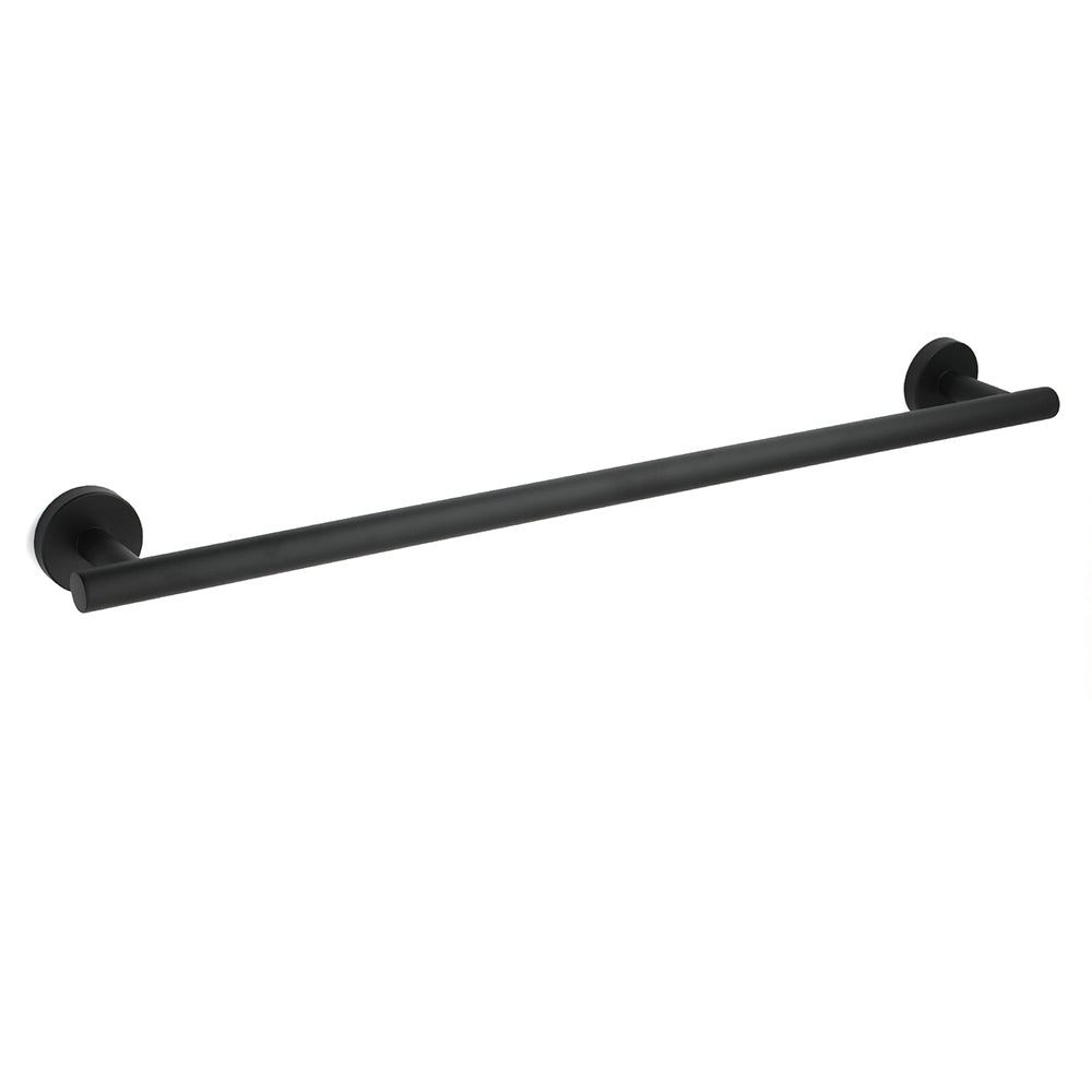 Shower Accessories: Matt Black 600mm Long Single Towel Rack Rail Holder Stainless Steel Hanger Bar