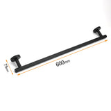 Shower Accessories: Matt Black 600mm Long Single Towel Rack Rail Holder Stainless Steel Hanger Bar