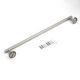 Shower Accessories: Brushed Nickel 600mm Single Towel Rack Rail Holder Round Hanger Bar Wall Mounted