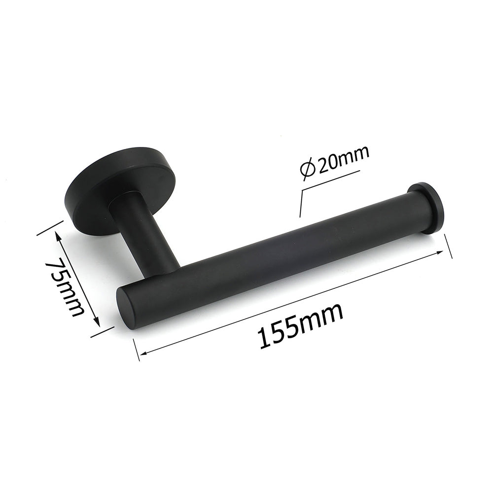 Shower Accessories: Matt Black Round Stainless Steel Toilet Paper Roll Tissue Holder Bathroom Wall