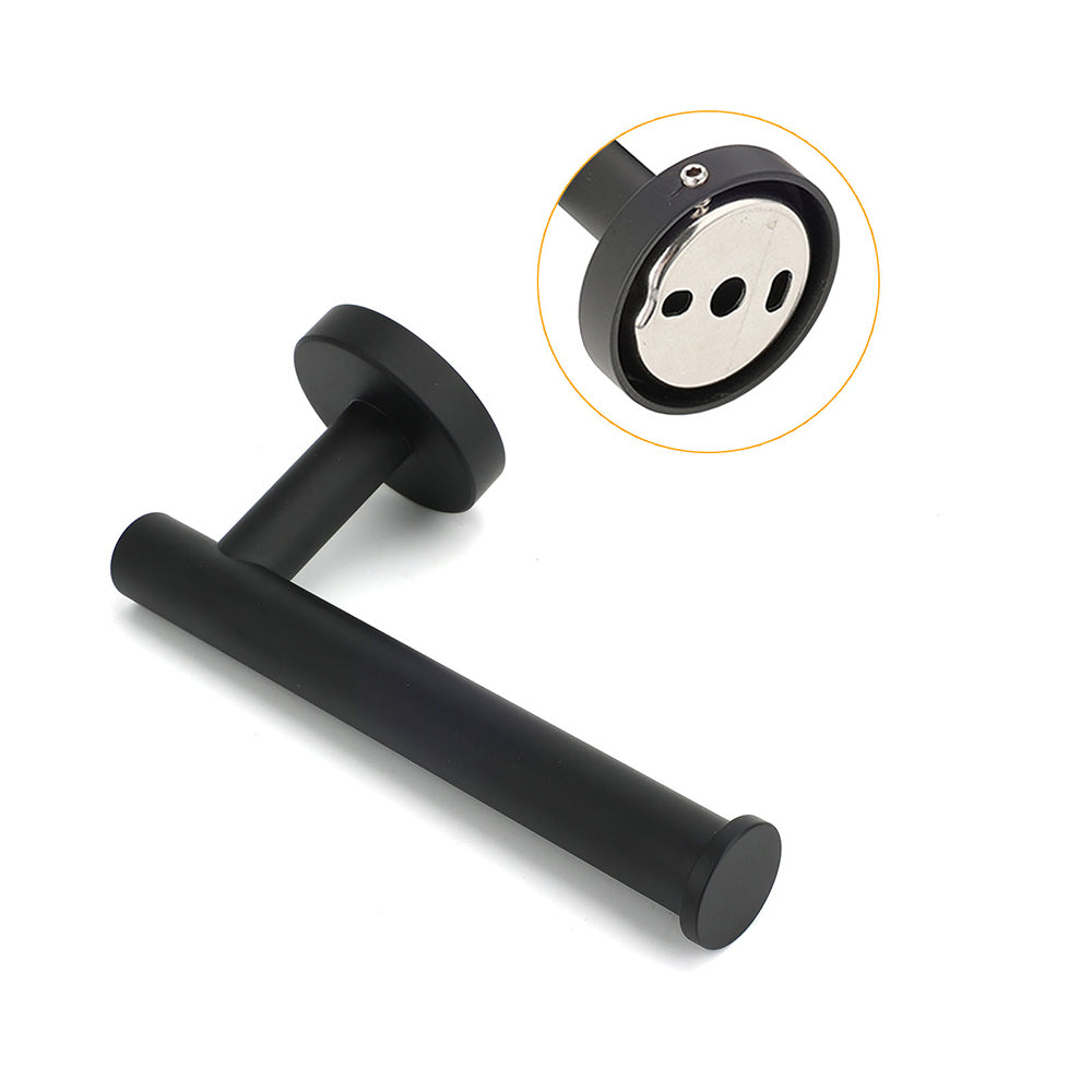 Shower Accessories: Matt Black Round Stainless Steel Toilet Paper Roll Tissue Holder Bathroom Wall