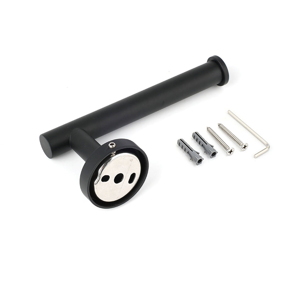 Shower Accessories: Matt Black Round Stainless Steel Toilet Paper Roll Tissue Holder Bathroom Wall