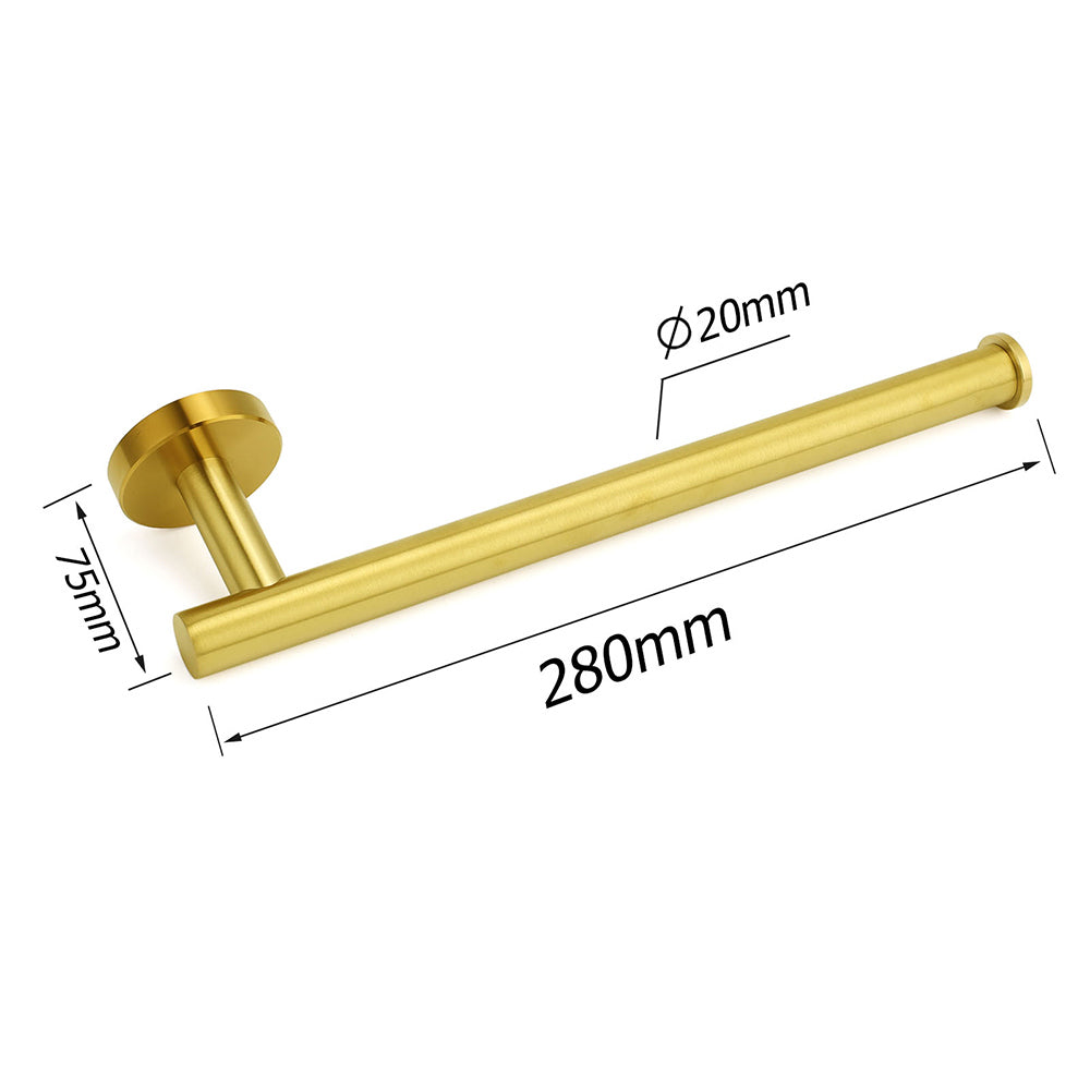 Shower Accessories: Bathroom Brushed Gold Round Towel Rack Holder Hook Clothes Hanger Wall Mounted