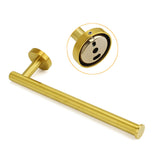 Shower Accessories: Bathroom Brushed Gold Round Towel Rack Holder Hook Clothes Hanger Wall Mounted